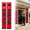 thumbnail image 1 of 2 Pcs Graduation Decorations 2026 Porch Banner Set, Congrats Grad Class of 2026 Red Banner 30X180cm for Door Porch Outdoor Party Decor, 1 of 9