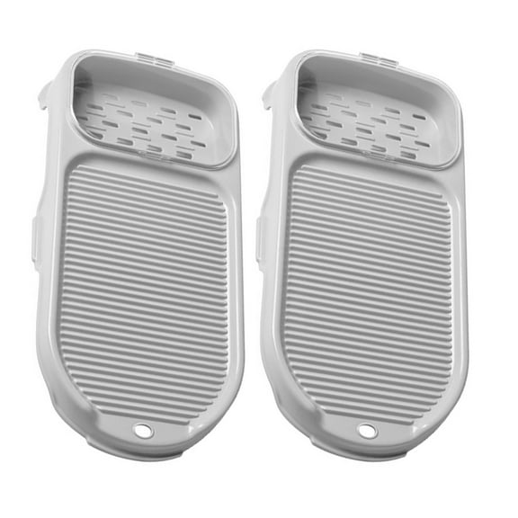 2 Pcs Gray Washboard Travel 38.70X18.00X6.50CM Light Grey