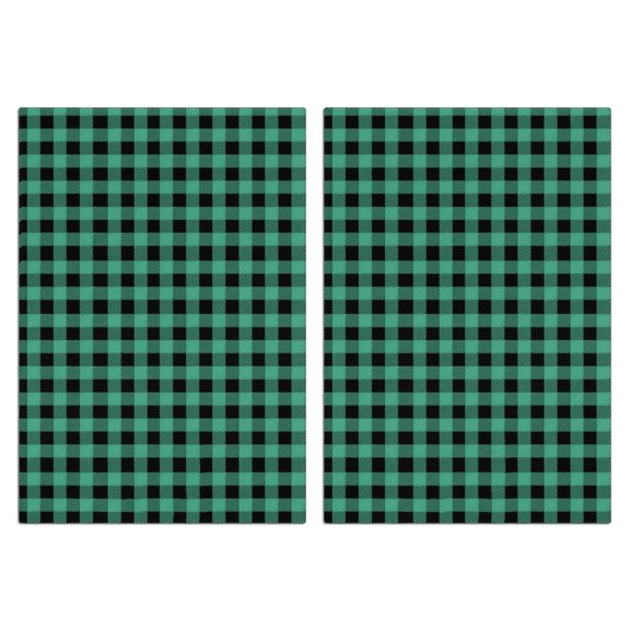 2 Pcs Green and Black Checkered Pattern Funny Kitchen Towels, Microfiber Dish Towels, Kitchen Tea Towels Set 18" X 26"