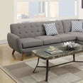 thumbnail image 1 of Living Room Sectional Sofa Chaise Grey Linen Like Fabric Pine Wood Furniture Modern Accent Tufting, 1 of 3