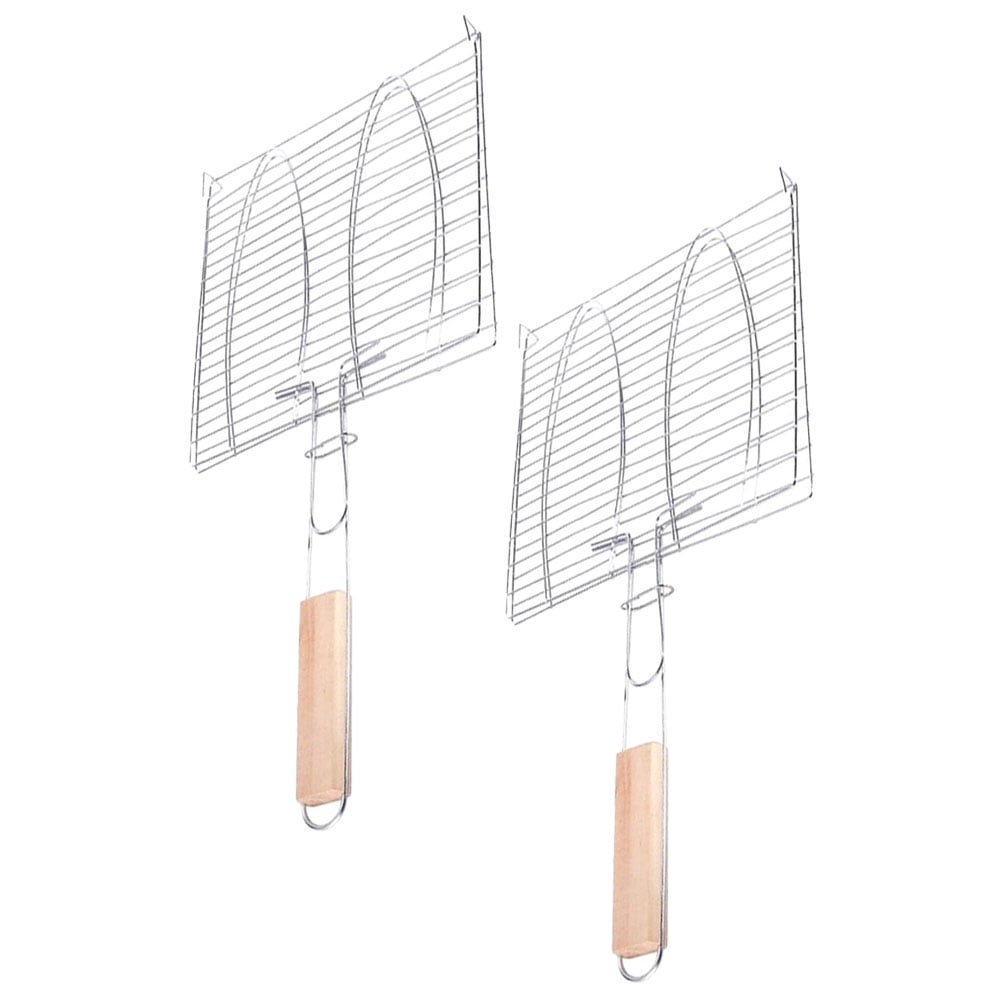 2pcs Grill Basket for Fish Barbecue Grilling Accessory with Meat Clip ...