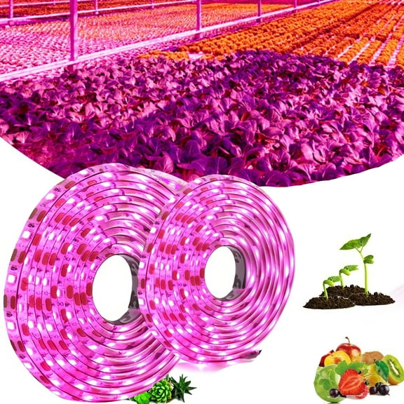 2 Pcs Grow Lights Strips for Indoor Plants,Full Spectrum plant light, For Shelves Hydroponics Succulent(16.4ft)