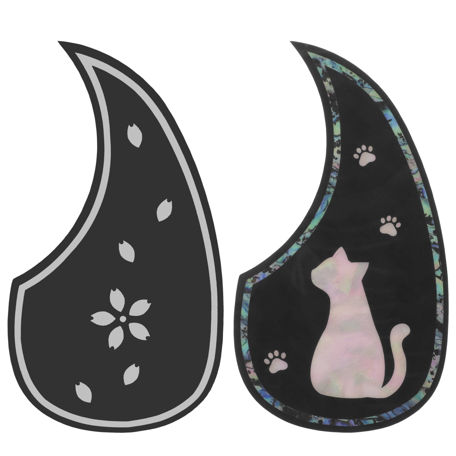 2 Pcs Guitar Pickguard Folk Pickguards Cherry Blossom The Cat Accesories Accesorios Para
