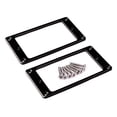 thumbnail image 1 of 2pcs Flat Metal Humbucker Pickup Mounting Rings Frame with Screws 92x46mm Black, 1 of 5