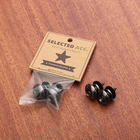 2 Pcs Guitar Strap Button Locks Secure Screw Bass Ukulele Belt Buckle Buttons