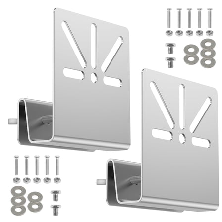 FVKRNYZ 2 Pcs Gutter Mount Bracket Stainless Steel Solar Security Camera Holder with Mounting Screw for Novice and Experienced Person Outdoor Use