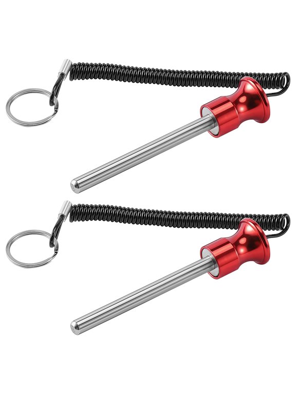 2 Pcs Gym Equipment Weight Stack Pin with Strong Attachment, Drop Set Pins, Red Metal Handle, Stainless Steel Tube, Keychain, Fits 10 mm/0.39 in or Less Holes, Ideal for Home and Commercial Gyms