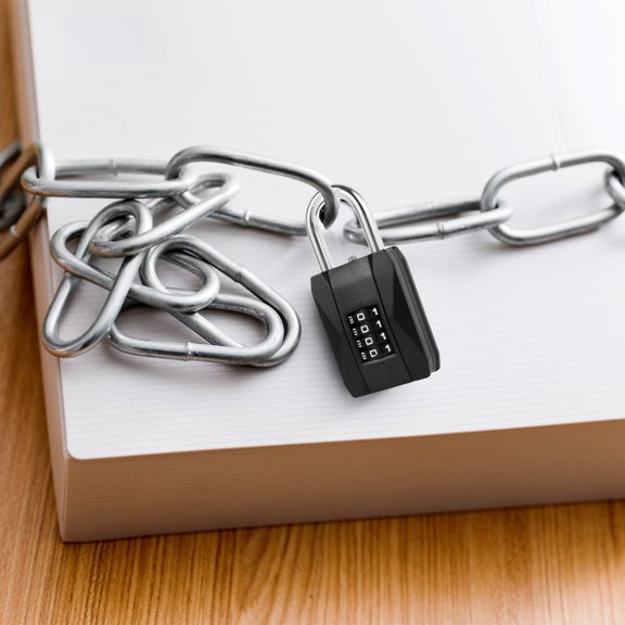 2 Pcs Gym Locker Lock 4 Digit Resettable Code Combination Lock for Locker Waterproof Lock for Gym Locker Rustproof Gym Lock for School Gym Locker Black