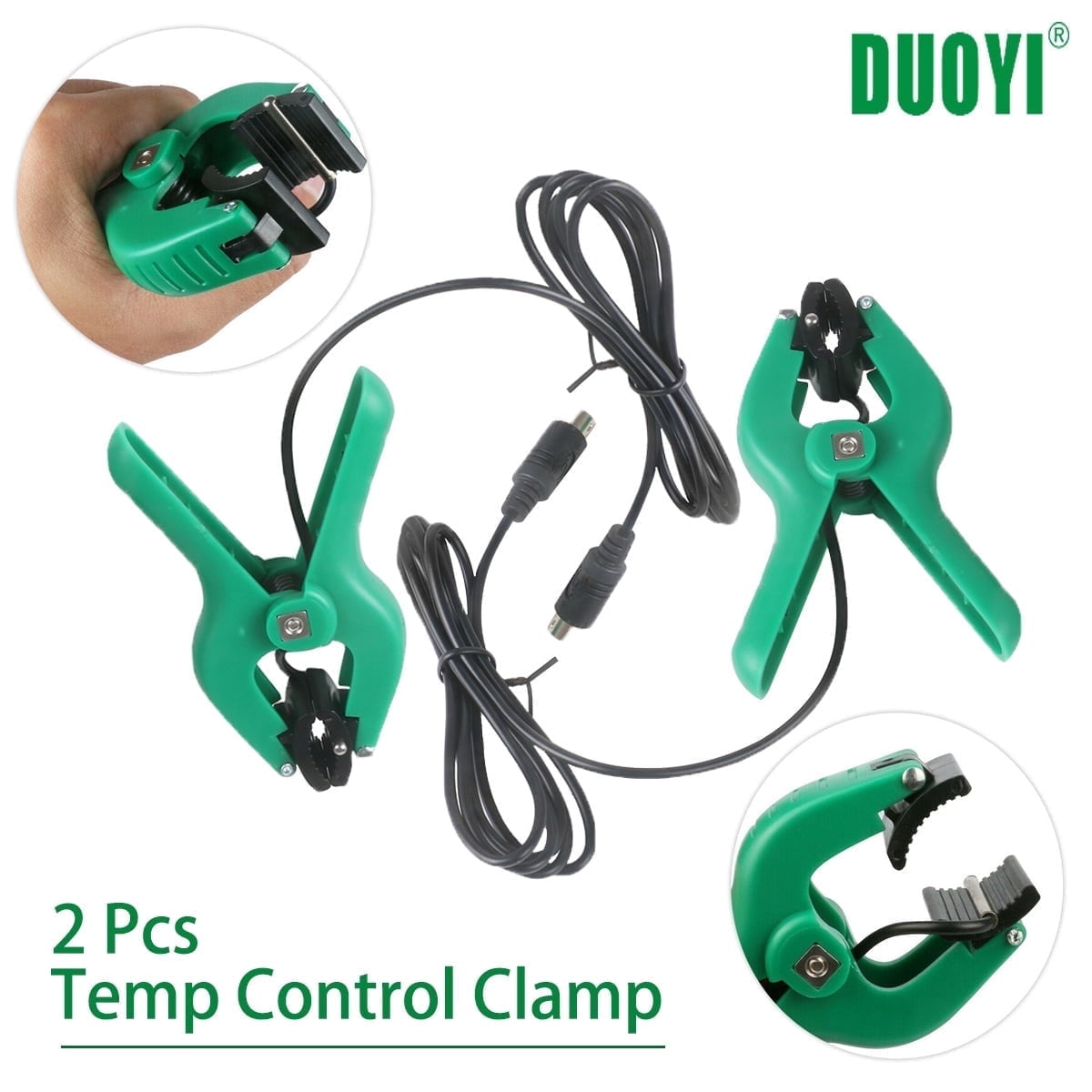 DUOYI 2 Pcs HAVC Temperature Control Clamps 4 Pin Refrigeration Temp Probe Sensor Air Conditioner Pipe Clips, Digital Manifold Gauge Accessories
