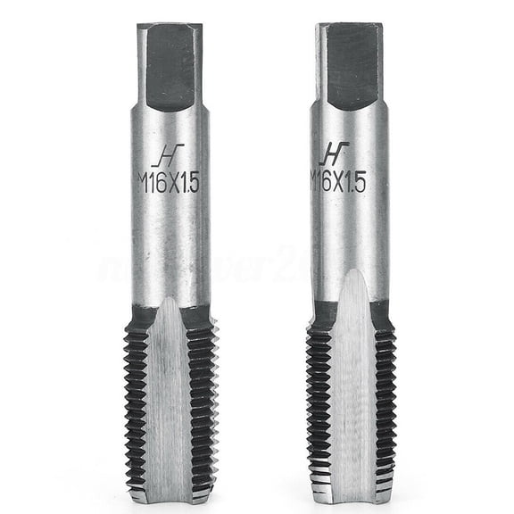 2 Pcs HSS Metric Taper & Plug Tap Right Hand Thread M-12 M16 18 M20 1.5mm Pitch Thread Metric Plug Drill Bits Cutting Tools