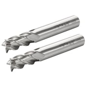 2 Pcs HSSAL 4 Flutes Straight Shank End Mill Cutter CNC Bits 3/8" x 3/8"