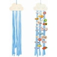 thumbnail image 1 of 2 Pcs Hair Bow Holder 29.92x7.09 Inch Wooden Hair Clip Hanging Holder Cloud Hairpin Storage Organizer with Rope Bohemian Clips Organizer for Storage or Decoration Light Sky Blue, 1 of 9