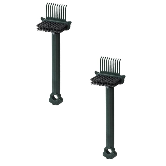 2 Pcs Hair Brush Cleaner and Remover Tool 2 in 1 Hair Brush Cleaning Tool Comb Cleaning Brush Comb Cleaner with Pick and Bristles for Removing Hair and Dust, Suitable for Home Salon, 6.29", Green