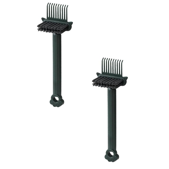 2 Pcs Hair Brush Cleaner and Remover Tool 2 in 1 Hair Brush Cleaning Tool Comb Cleaning Brush Comb Cleaner with Pick and Bristles for Removing Hair and Dust, Suitable for Home Salon, 6.29", Green