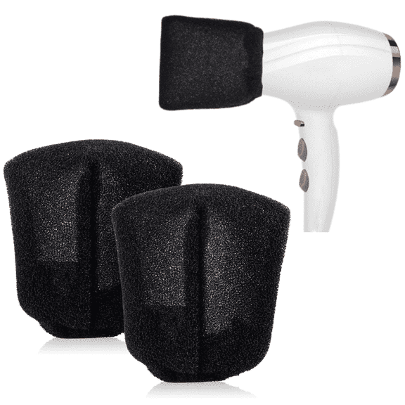 2 Pcs Hair Dryer Sock Diffuser Cover, Sponge Hair Dryer Diffuser Cover, Soft Hair Dryer Mitten Diffuser, Universal Hair Dryer Hot Sock Diffuser, Black Diffuser Sock with Elastic Band for Hair Dryer