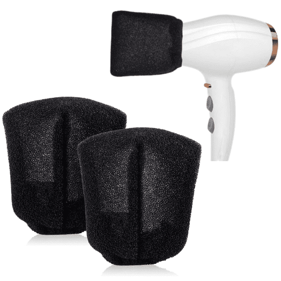 2 Pcs Hair Dryer Sock Diffuser Cover, Sponge Hair Dryer Diffuser Cover, Soft Hair Dryer Mitten Diffuser, Universal Hair Dryer Hot Sock Diffuser, Black Diffuser Sock with Elastic Band for Hair Dryer