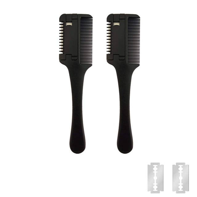 2 Pcs Hair Razor Combs for Hair Cutting, Removable Razor Hair Cutting