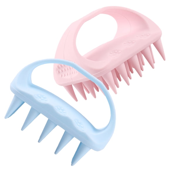 2 Pcs Hair Scalp Clean Trinkets Silica Gel