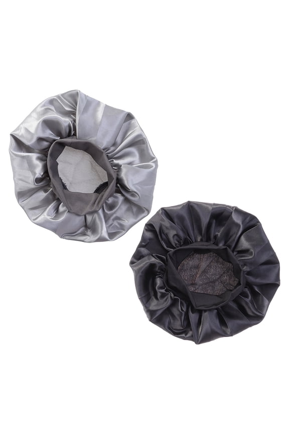 y 2Pcs Wide Side Sleeping Cap Elastic Hair Care Bonnet for Hair Use Assorted Colors