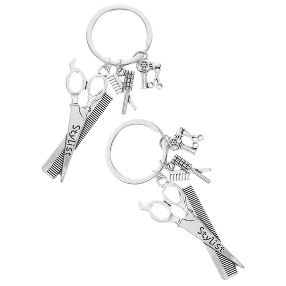 2 Pcs Hairdresser Accessory Charm Tie Sequin Miss Man Silver