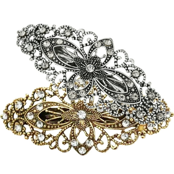 2 Pcs Hairpin Metal Clips for Women Barrettes Thick Accessories Retro Decor Girl