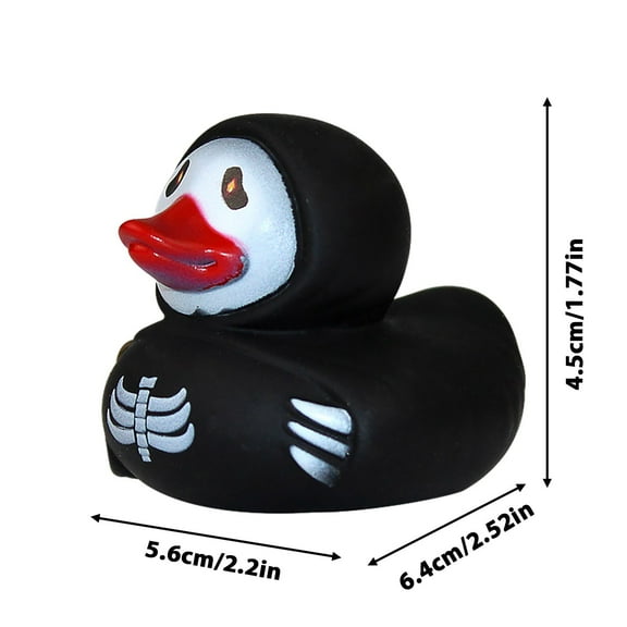 2 Pcs Halloween Ghost Ducks, Squeezable Plastic Spooky Demon Duck Figurines for Table Mantel Shelf Decorations