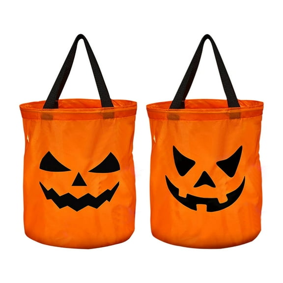 2 Pcs Halloween LED Light Up Trick or Treat Bags, Pumpkin Bucket, Party Favors