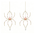 thumbnail image 1 of 2 Pcs Halloween Ornaments for Tree, 3.94 X 13.39 Inch Gold Framed Pink Beaded Crystal Spider Pendant Light Catching Glass Hanging Decor for Indoor Window Garden Halloween Christmas Gift, 1 of 3