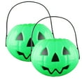 thumbnail image 1 of 2 Pcs Halloween Pumpkin Candy Bucket, 6.9X3.7" Foldable Jack O Lantern Pail, Plastic Candy Holder, Colored Treat Container, Halloween Party Prop, Pumpkin Barrel for Holiday, Trick or Treat Supplies, 1 of 6