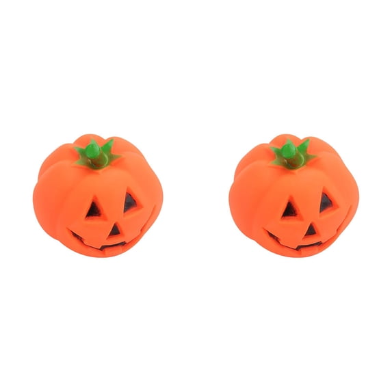 2 Pcs Halloween Pumpkin Squeaky Dog Toy 3.14 Inch, Durable PVC Sound Chew Toy for Puppy and Dogs, Bite-Resistant Pet Interactive Toy for Chewing Fun, Dog Toys