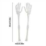 2 Pcs Halloween Skeleton Arms, 12.6 Realistic Creepy Plastic Skeleton Hands for Outdoor Garden Yard Lawn Decor