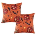 thumbnail image 1 of 2 Pcs Halloween Throw Pillow Covers, Pumpkin Pattern Square Throw Pillow Case, 1 of 8