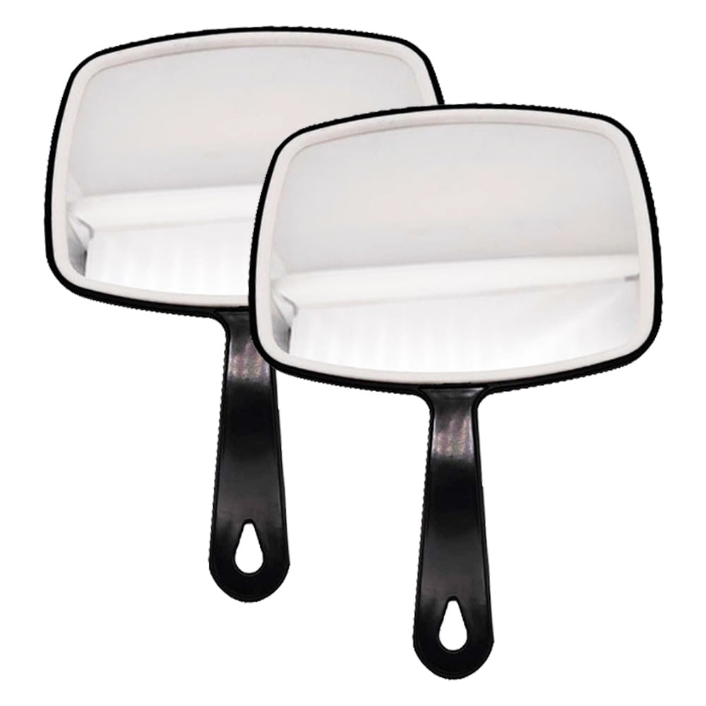 2 Pcs Hand Held Mirror Large Makeup Mirror Salon Barbers Hairdressers