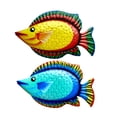 thumbnail image 1 of 2 Pcs Hand Painted Multi-Color Tropical Fish Wall Metal Plaque Sculpture, 1 of 9