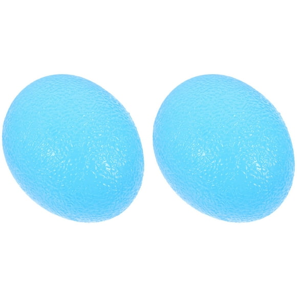 2 Pcs Hand Therapy Balls Egg Shaped Grip Stress Massage Strength Fitness Decompress Silica Gel