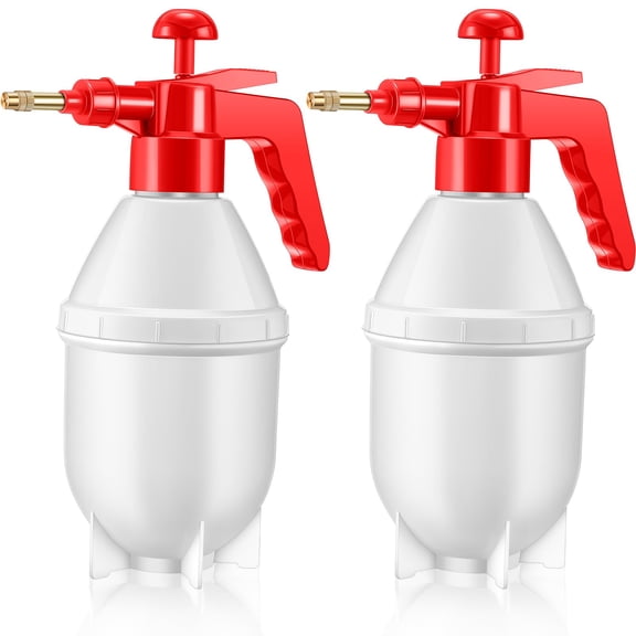 2 Pcs Handheld Garden Pump Sprayer Bottle Hand Held Lawn Pressure Pump Sprayer with Adjustable Nozzle for Chemicals Watering Weeds (27 oz,Green)