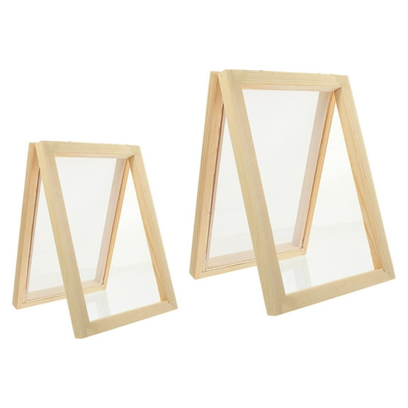 2 Pcs Handmade Paper Frame DIY Mesh Wooden Making Papercraft Supplies Tools Screen
