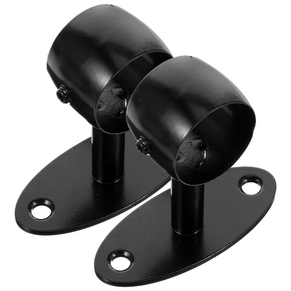 2-Pack Black Handrail Brackets for Stairs, Banister, Deck Railing, Rail Support Hardware