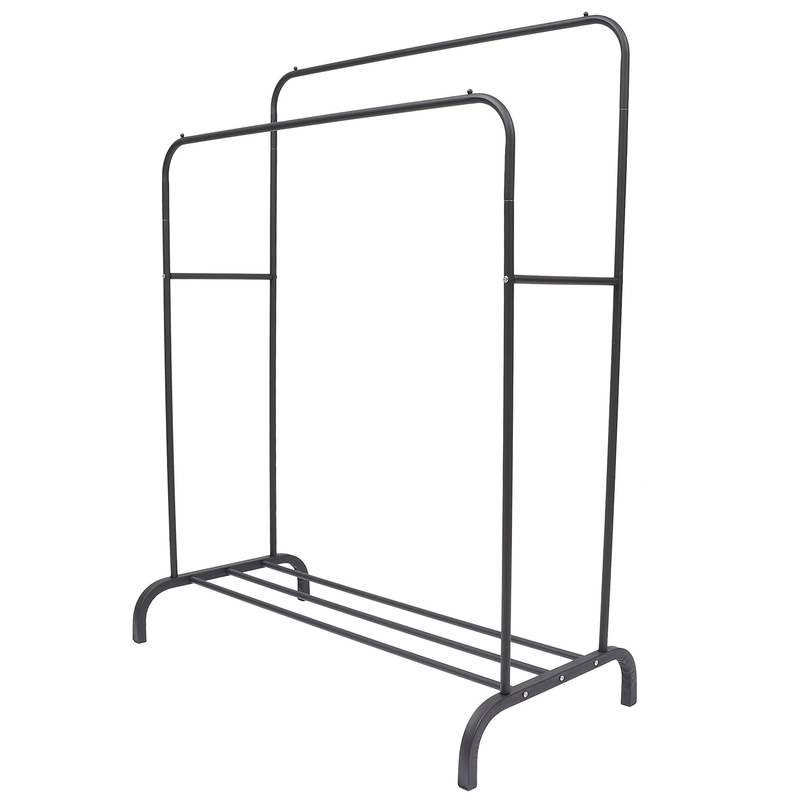 2 Pcs Hangers Coat Clothing Drying Rack Metal Clothes Double Pole Floor
