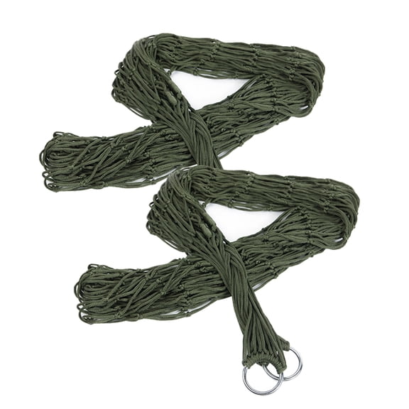BESTOYARD 2Pcs Outdoor Nylon Rope Mesh Hammock Hanging Bed Green Durable Breathable Material