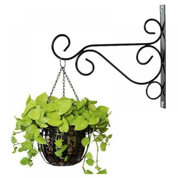 2 Pcs Hanging Plant Bracket for Plant Hangers Outdoor More Stable and Sturdy Black Plant Hooks