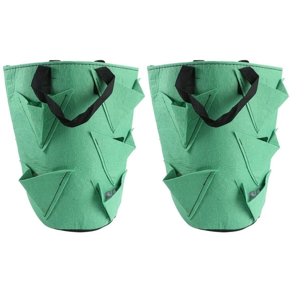 2 Pcs Hanging Strawberry Planter Uk Railing Boxes Bag Nursery