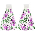 thumbnail image 1 of 2 Pcs Hanging Towels, Dish Towels Watercolor Simple Field Flowers Absorbent Hand Towels with Hanging Loop Washcloth for Bathroom Kitchen, 1 of 6
