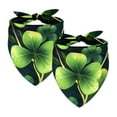 2 Pcs Happy St Patrick's Day Four Leaf Clover Cat Bandana Puppy