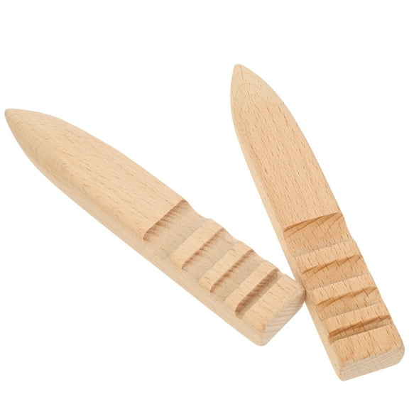 2 Pcs Hardwood Sanding Stick Leather Burnishing Tool Manual Burnisher Jewelry Polishing