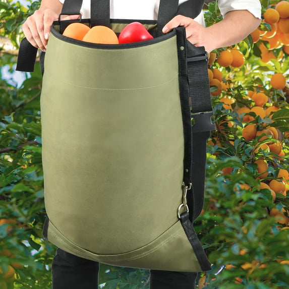 2 Pcs Harvest Apple Picking Bag - Waterproof 600D Fruit Storage Apron Pouch for Outdoor Orchard, Farm, Garden, Heavy Duty