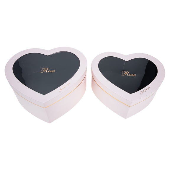 2 Pcs Hat Boxes with Lids Cream Flower Gift Mother Bridesmaid