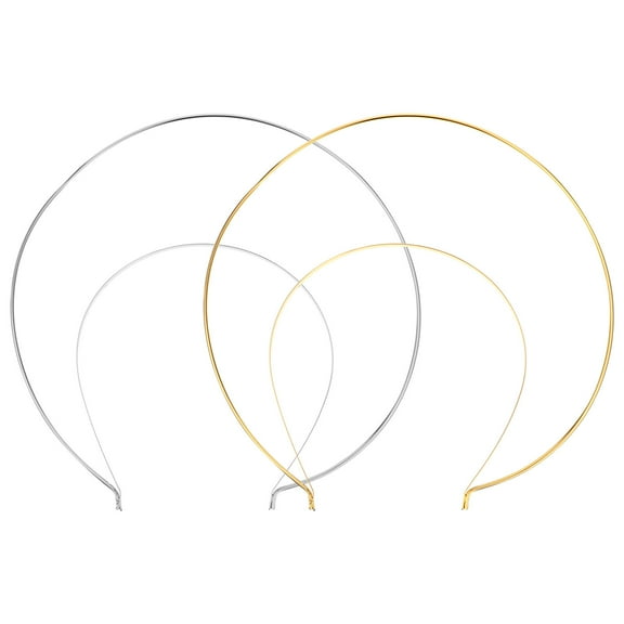 UEETEK 2Pcs Crown Headwear Simple Style Wedding Headdress for Women in Gold