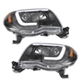 thumbnail image 1 of 2 Pcs Headlights Assembly Set Black Smoked Led Tube Projector Left Right Headlamps Fit for Toyota Tacoma 2005-2011, 1 of 6