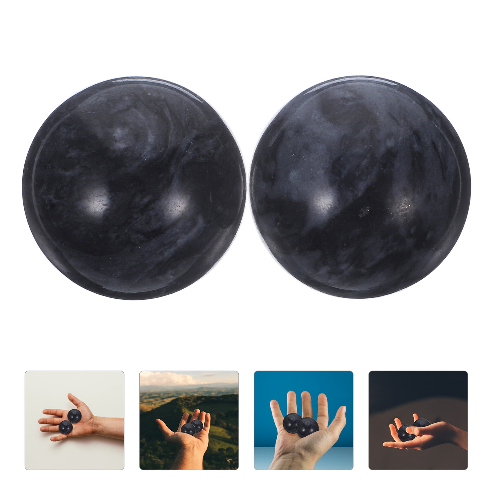 2 Pcs Health Stress Exercise Balls Baoding Hand Massage Balls